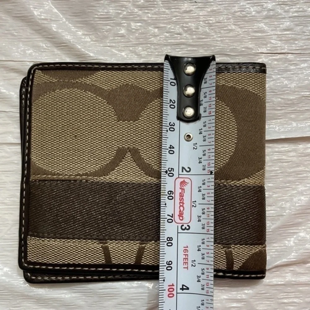 Coach vintage y2k rare signature c brown striped mens bifold wallet rare